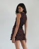 Camigi Mini Skirt in Strawberry Polka Black sold by Motel Rocks