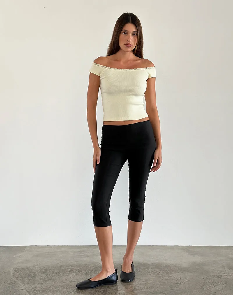 Chacha Top in Rib Lace Buttercream sold by Motel Rocks product image thumbnail 3