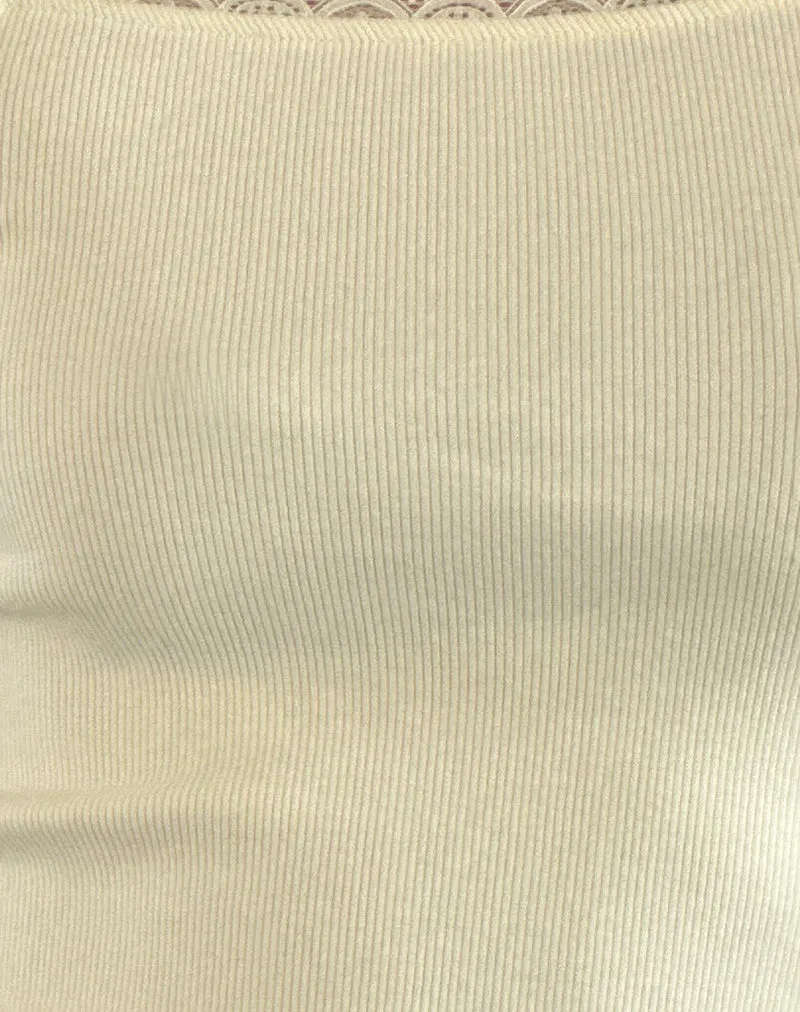 Chacha Top in Rib Lace Buttercream sold by Motel Rocks product image thumbnail 5