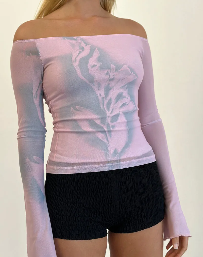 Lutana Top in Lumen Mesh Peach sold by Motel Rocks product image thumbnail 3