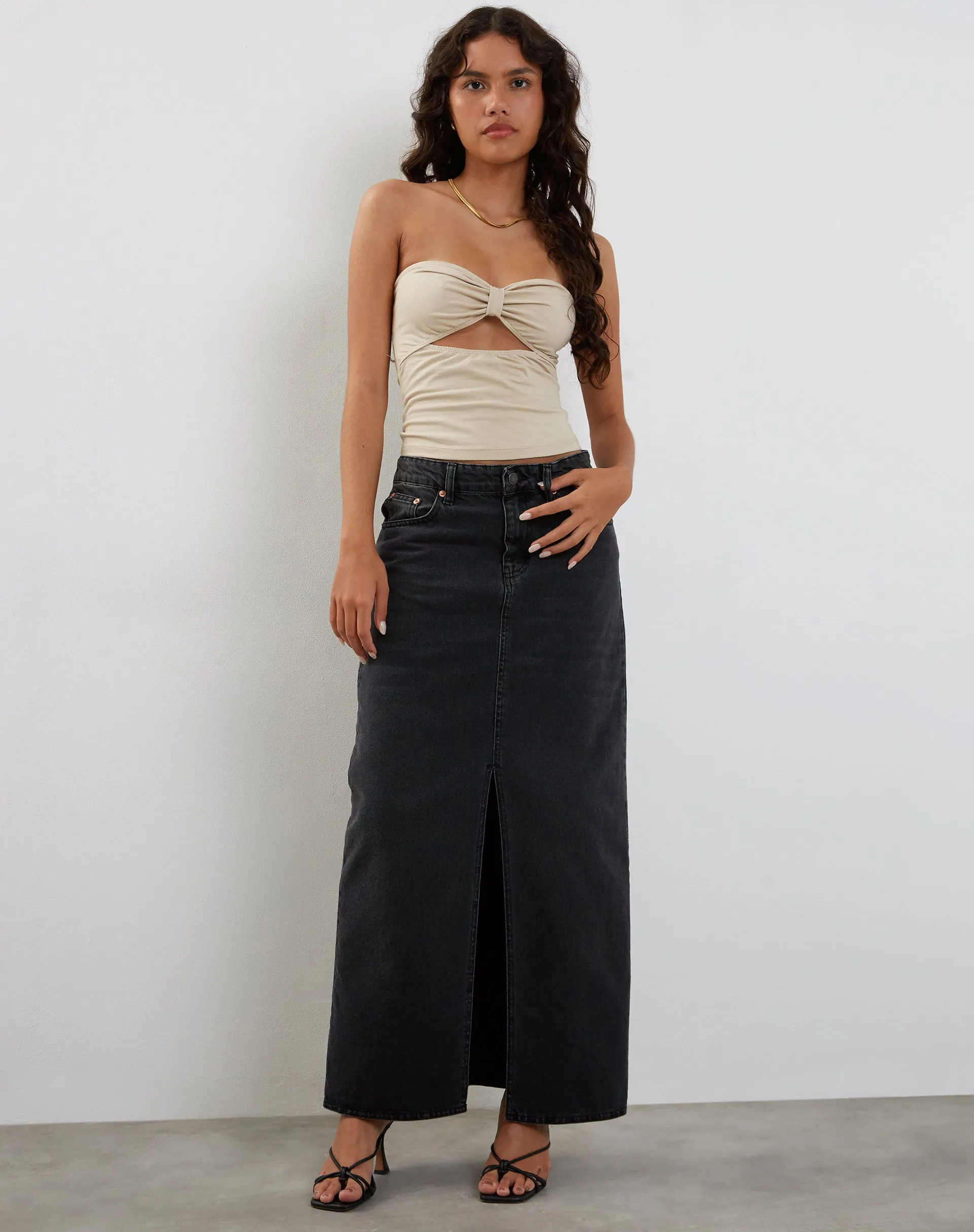 Tifose Bandeau Twist Front Top in Coconut Milk sold by Motel Rocks product image thumbnail 2