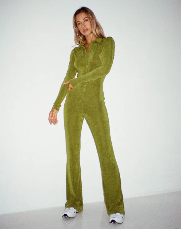 Salish Jumpsuit in Crepe Lime sold by Motel Rocks