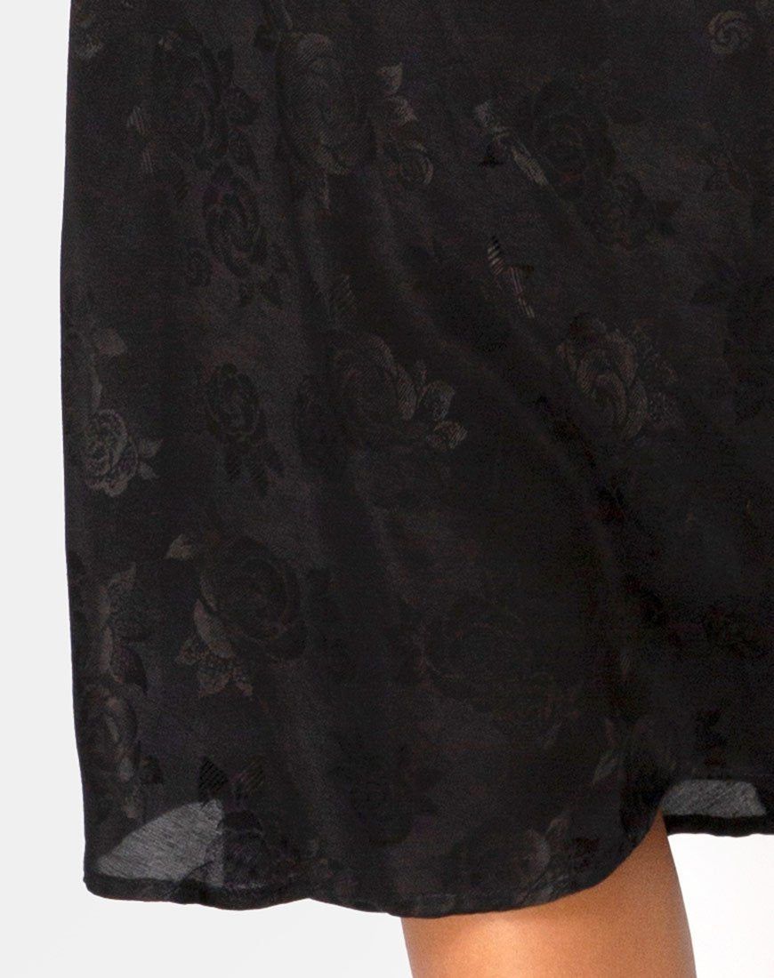 Tauri Midi Skirt in Satin Rose Black sold by Motel Rocks product image thumbnail 5