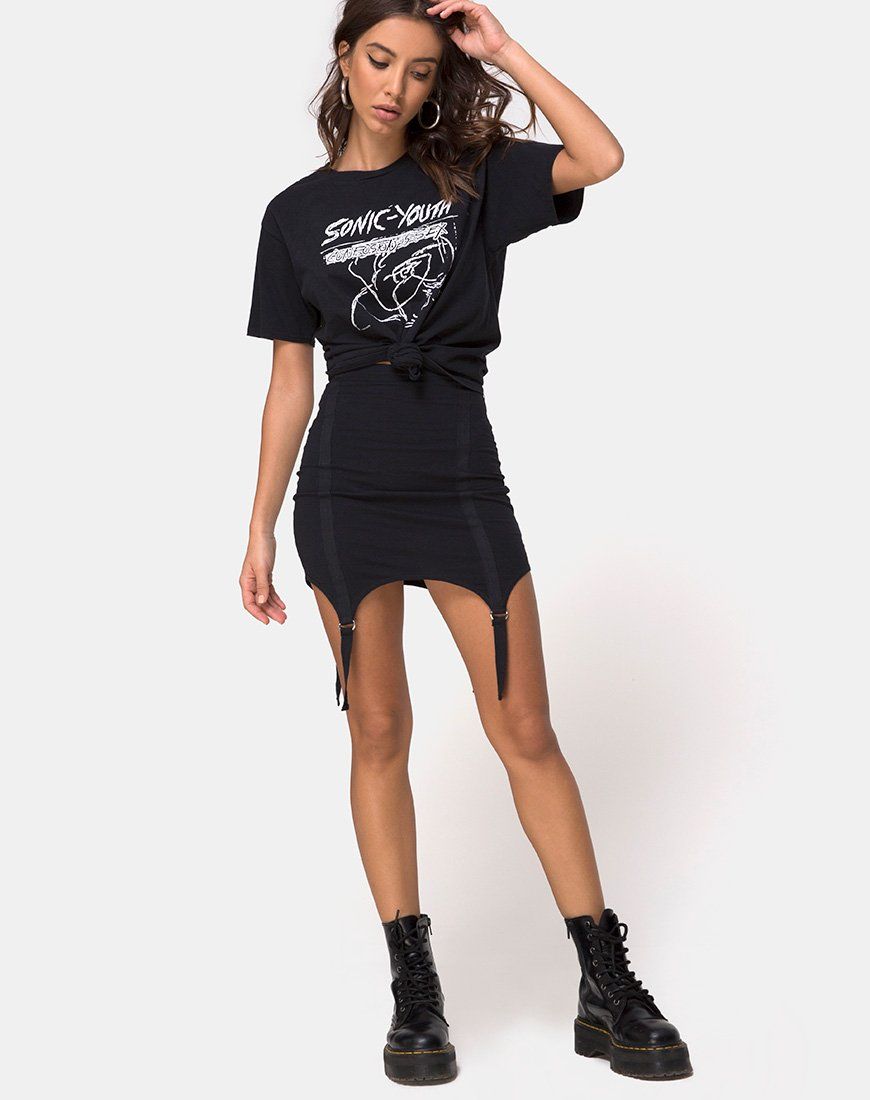 Pesta Mini Skirt in Black sold by Motel Rocks product image thumbnail 3