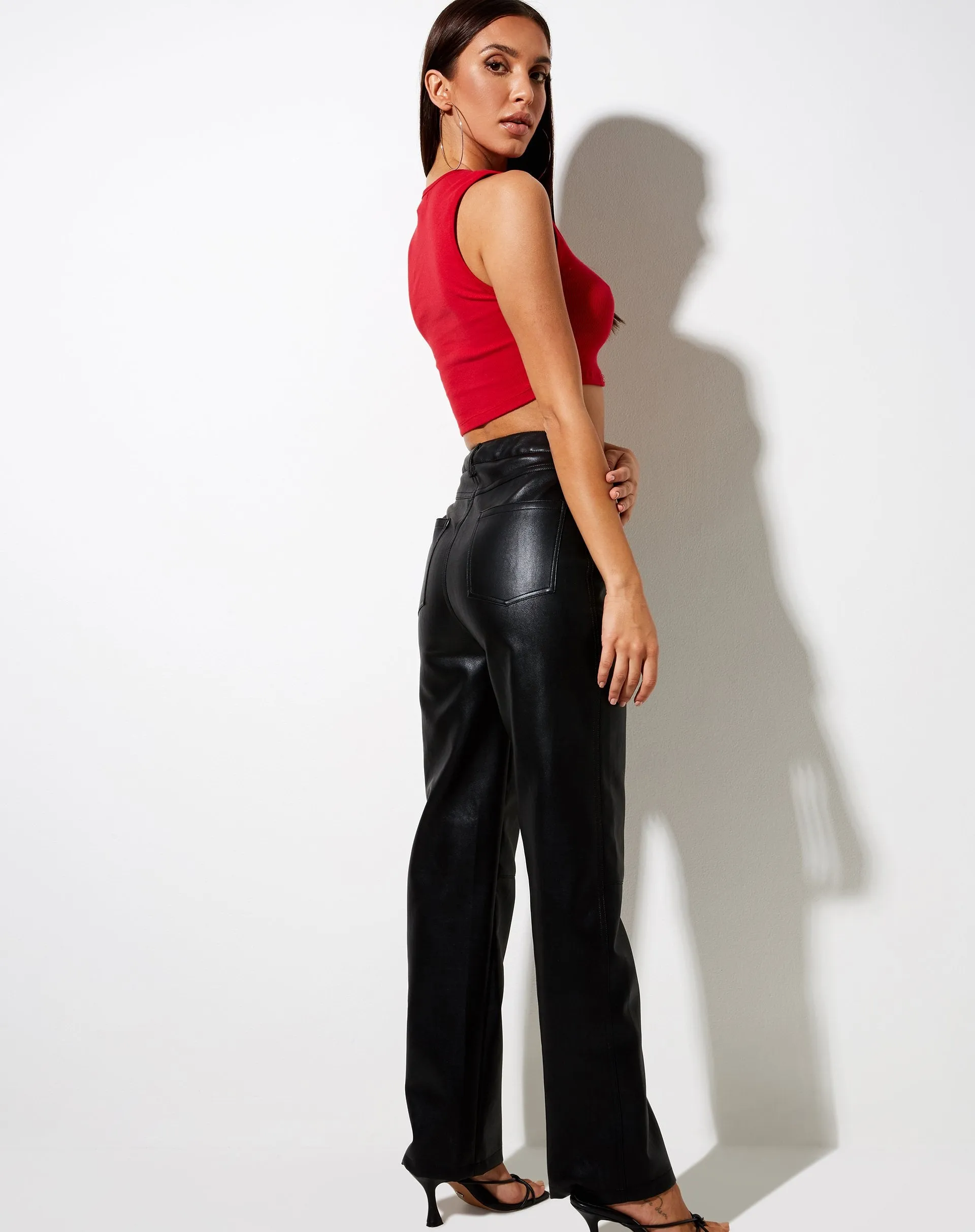 Gimon Crop Top in Racing Red Angelo Embro sold by Motel Rocks product image thumbnail 4