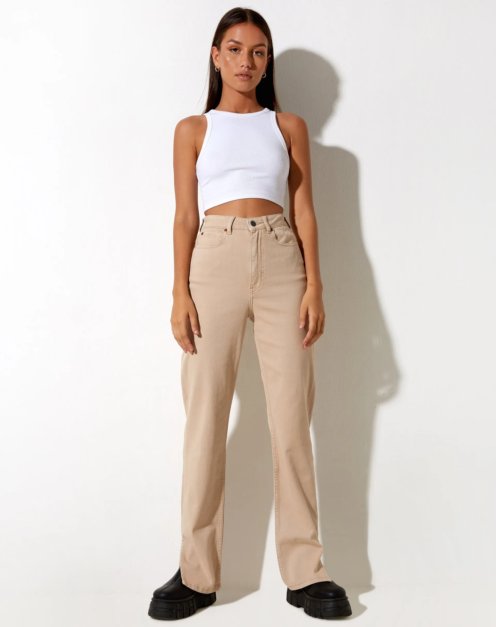 Straight Leg Jeans in Winter Sandwash sold by Motel Rocks product image thumbnail 4