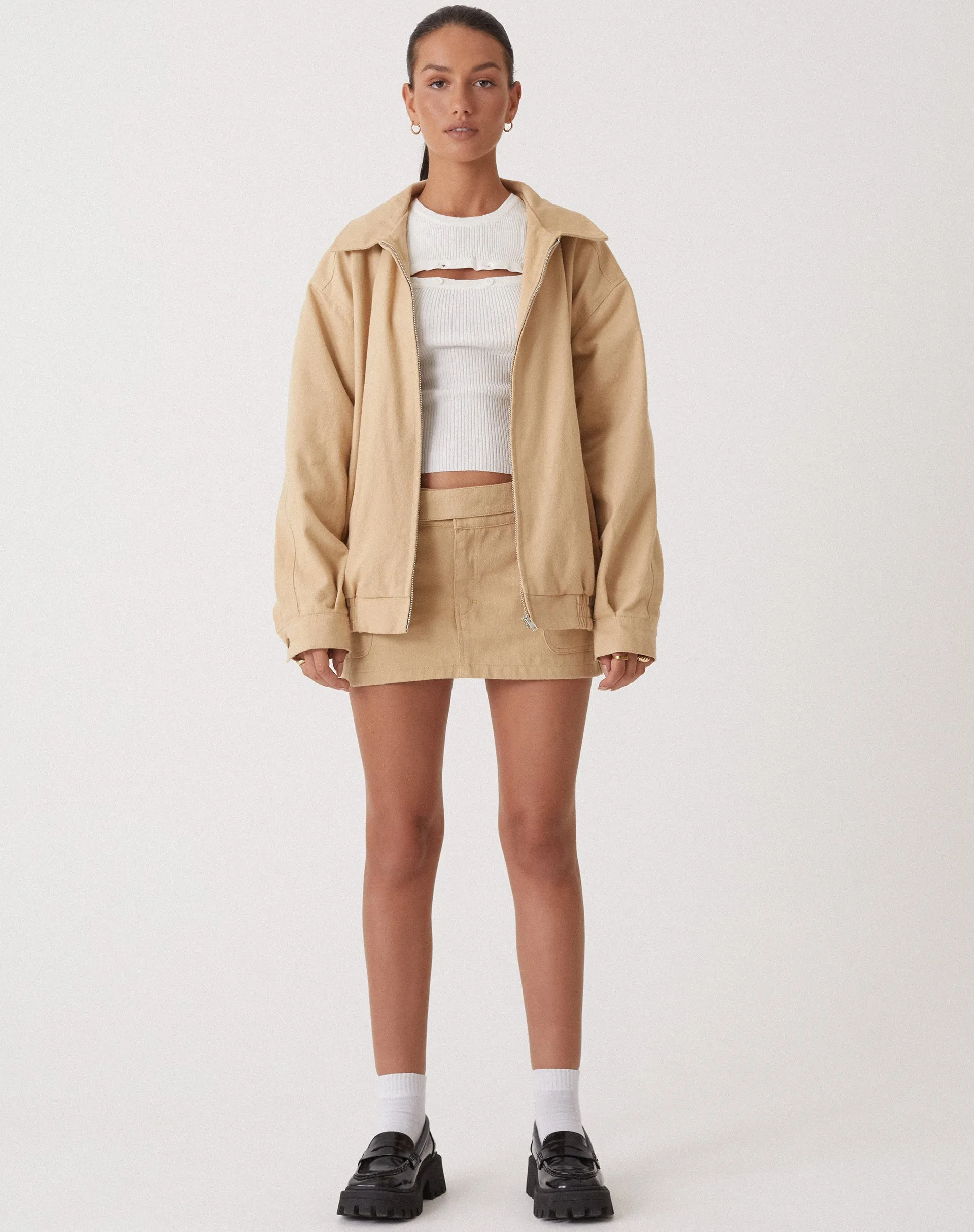 MOTEL X OLIVIA NEILL Stina Cargo Micro Skirt in Tan sold by Motel Rocks product image thumbnail 5