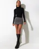 Ima Mini Skirt in Tailoring Charcoal sold by Motel Rocks