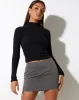 Ima Mini Skirt in Tailoring Charcoal sold by Motel Rocks