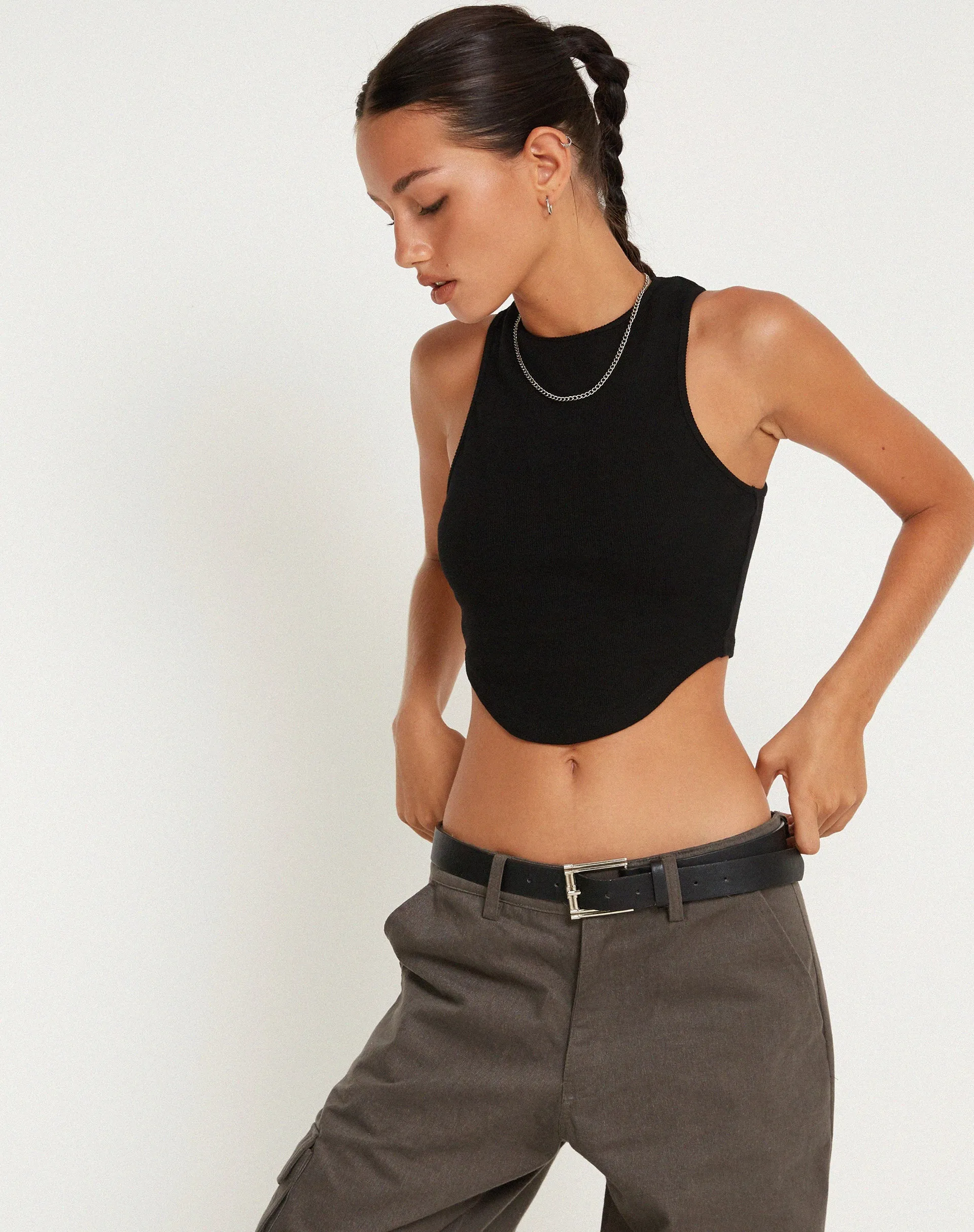 Eloise Vest Top in Black sold by Motel Rocks product image thumbnail 4