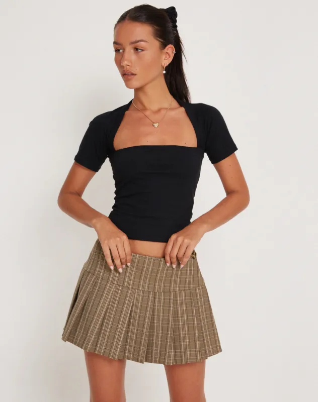 Requa Short Sleeve Top in Black sold by Motel Rocks