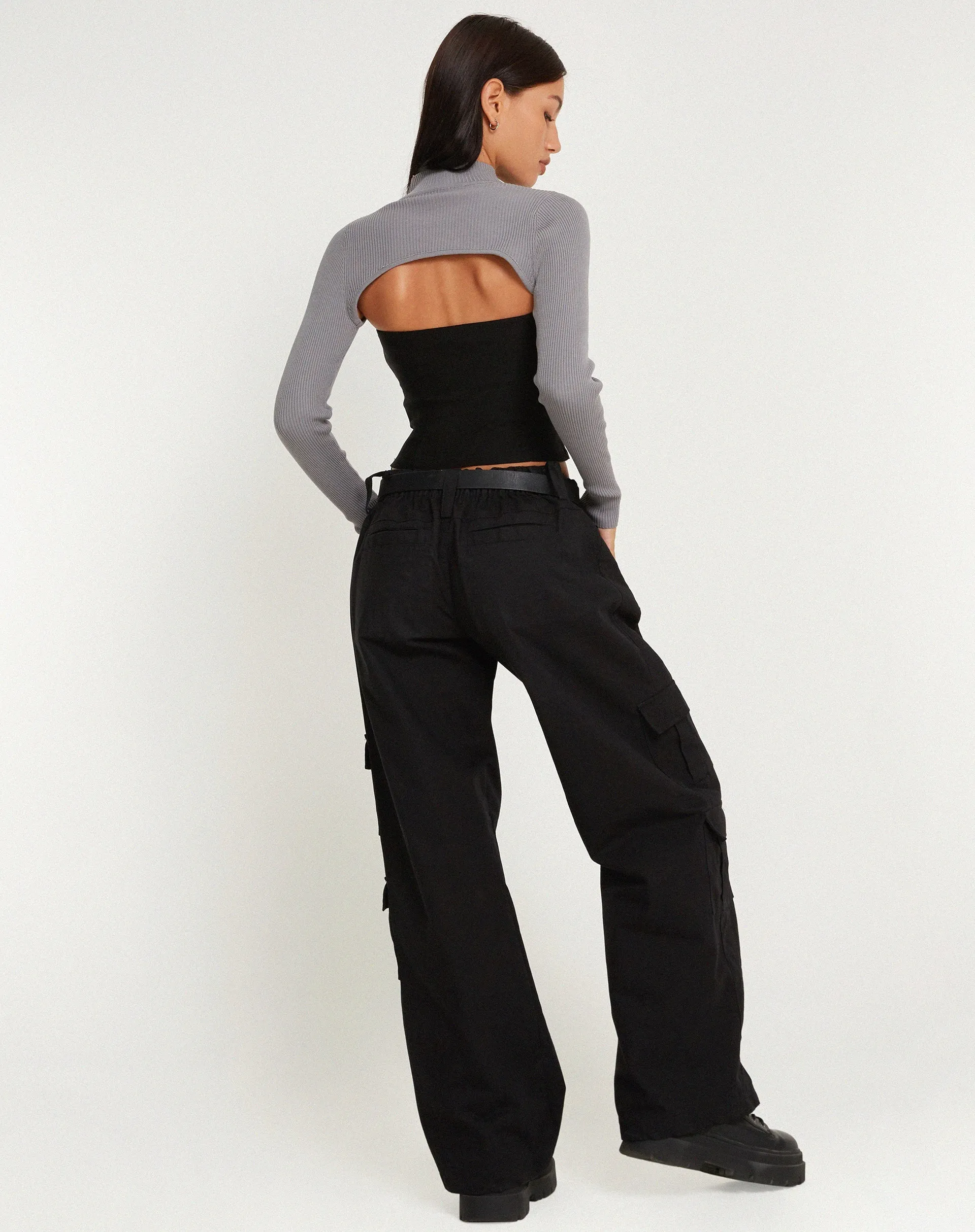 Renjana Long Sleeve Shrug Top in Flint Gray sold by Motel Rocks product image thumbnail 5