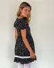 Beling Mini Tea Dress in Black Ditsy Romance sold by Motel Rocks