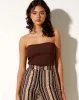 Karen Bandeau Top in Knit Chocolate sold by Motel Rocks