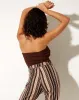 Karen Bandeau Top in Knit Chocolate sold by Motel Rocks