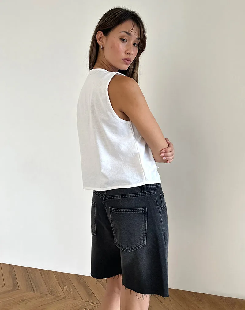 Kayve Tie Front Top in Off White sold by Motel Rocks product image thumbnail 4