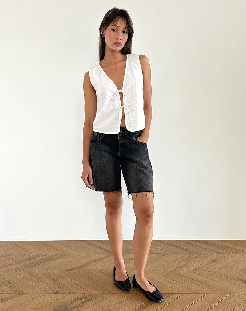 Kayve Tie Front Top in Off White sold by Motel Rocks product image thumbnail 3