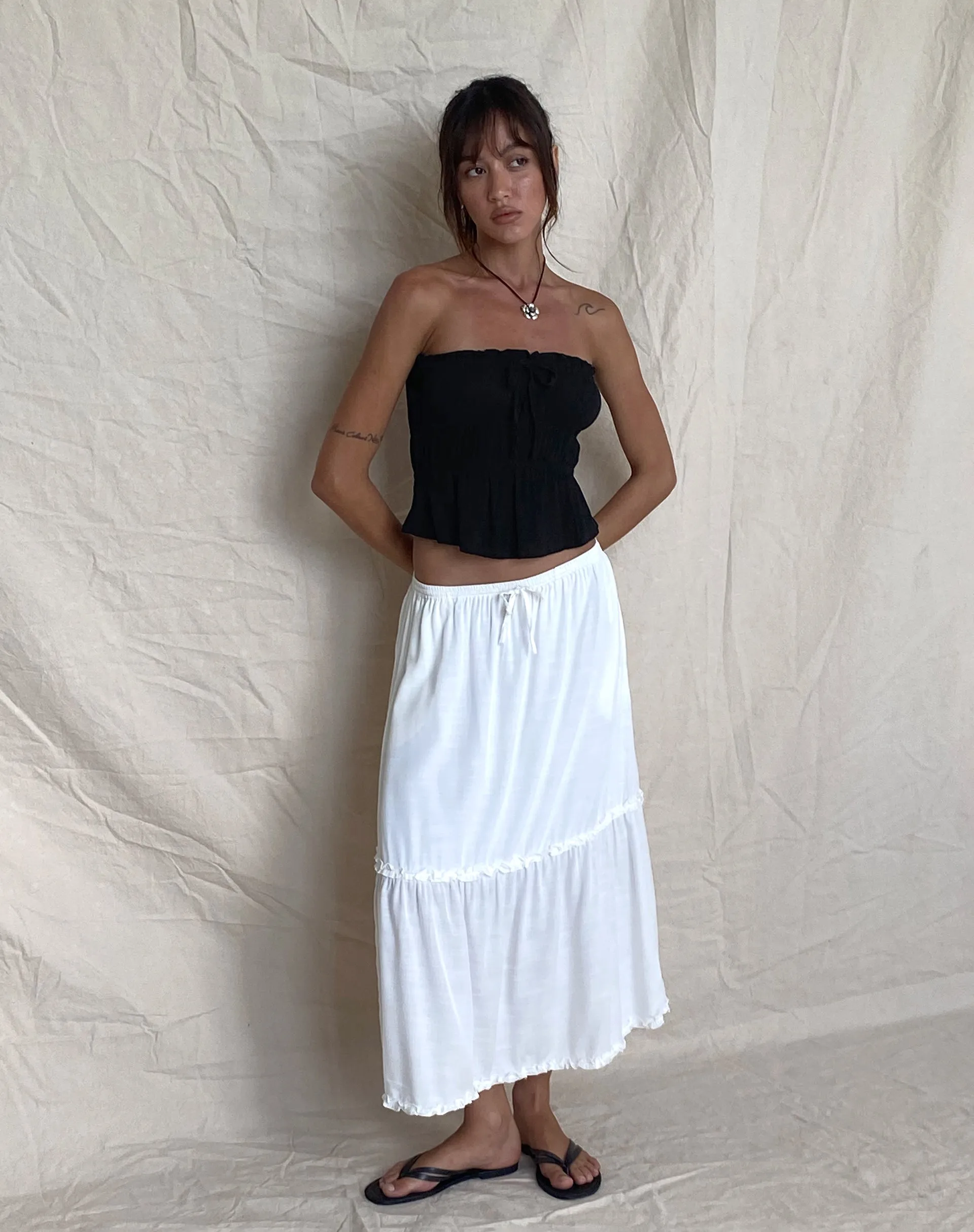 Cove Bandeau Top in Crinkle Black sold by Motel Rocks product image thumbnail 3