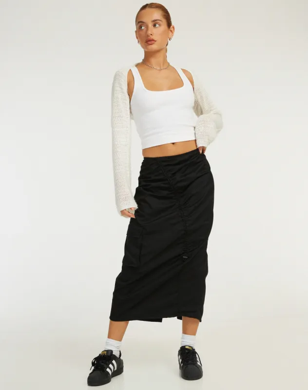 Enore Midi Skirt in Black sold by Motel Rocks