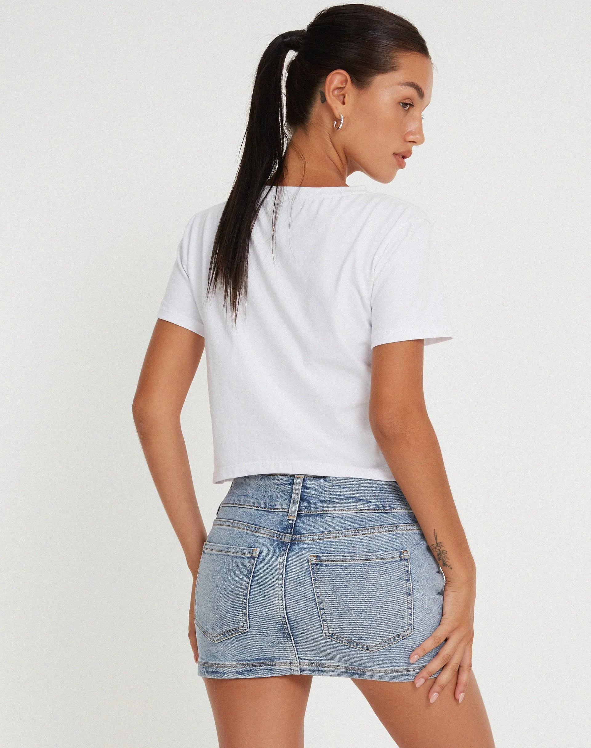 Shrunk Tee in White You Give Me The Ick sold by Motel Rocks product image thumbnail 2