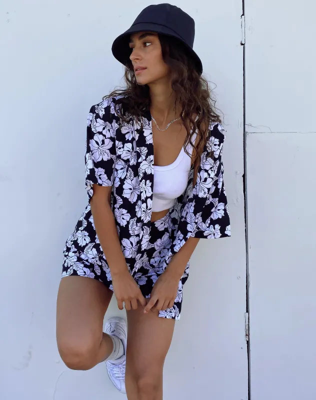 Taelsa Shirt in Vacation Black and White sold by Motel Rocks