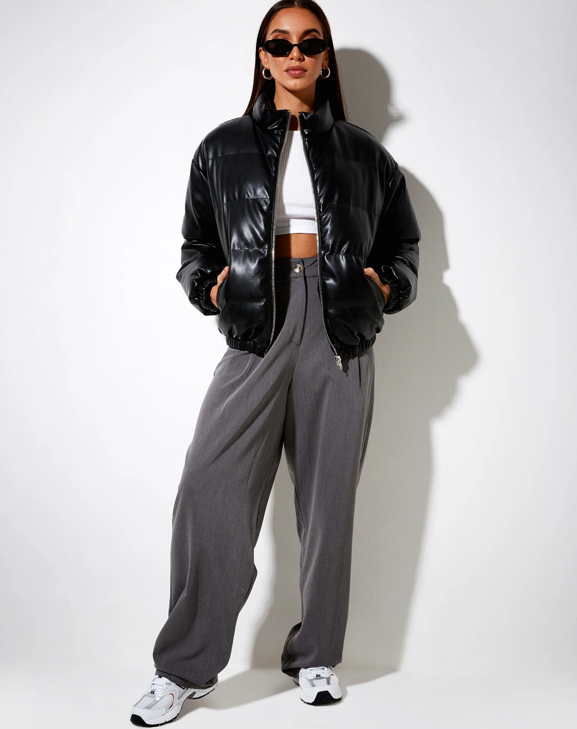 Puffa Puffer Jacket in PU Black sold by Motel Rocks product image thumbnail 4