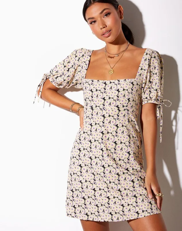 Calia Dress in Daisy Day Dream Cream sold by Motel Rocks