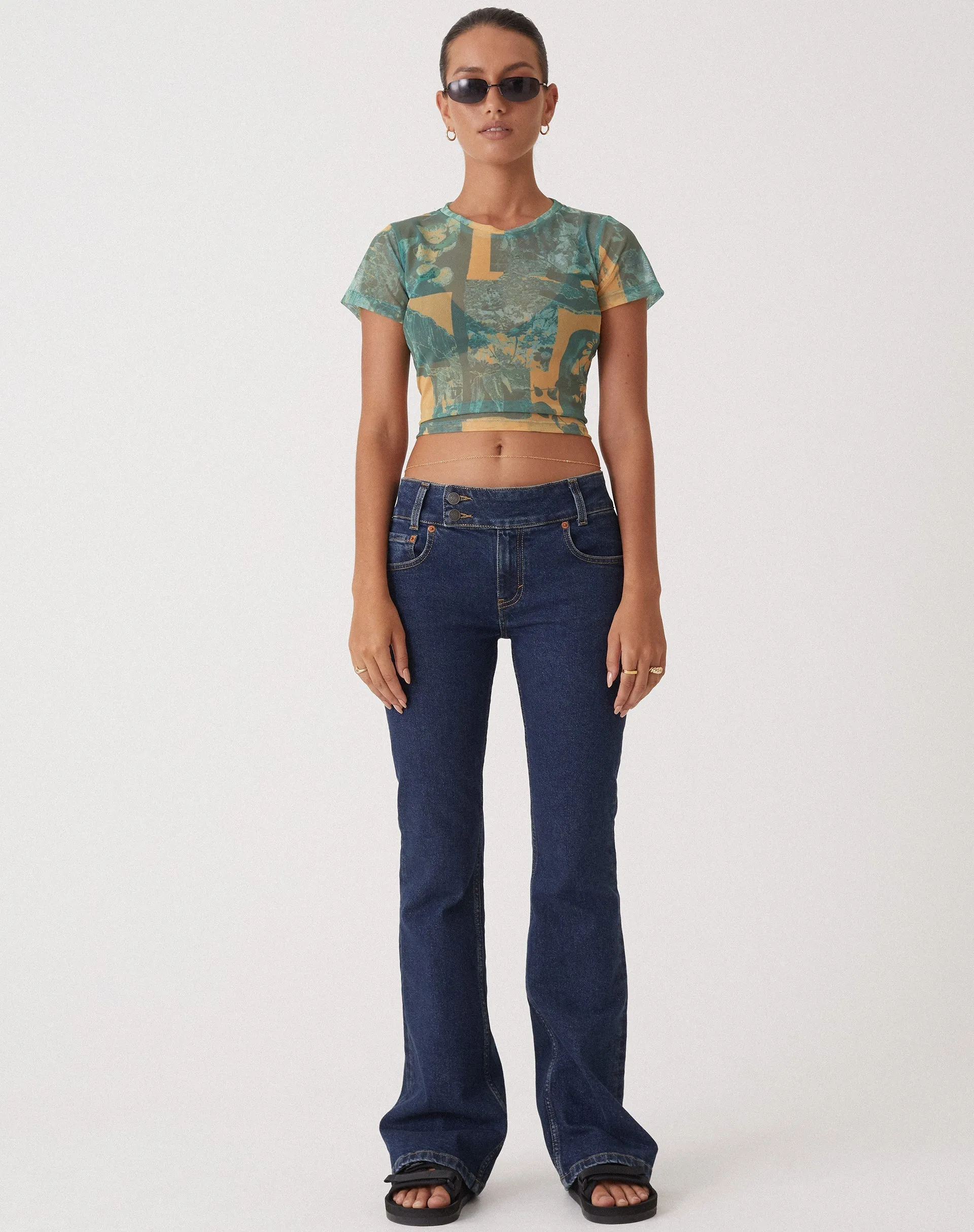 Motel x Olivia Neill Zora Top in Collage Floral Shadow Green sold by Motel Rocks product image thumbnail 4