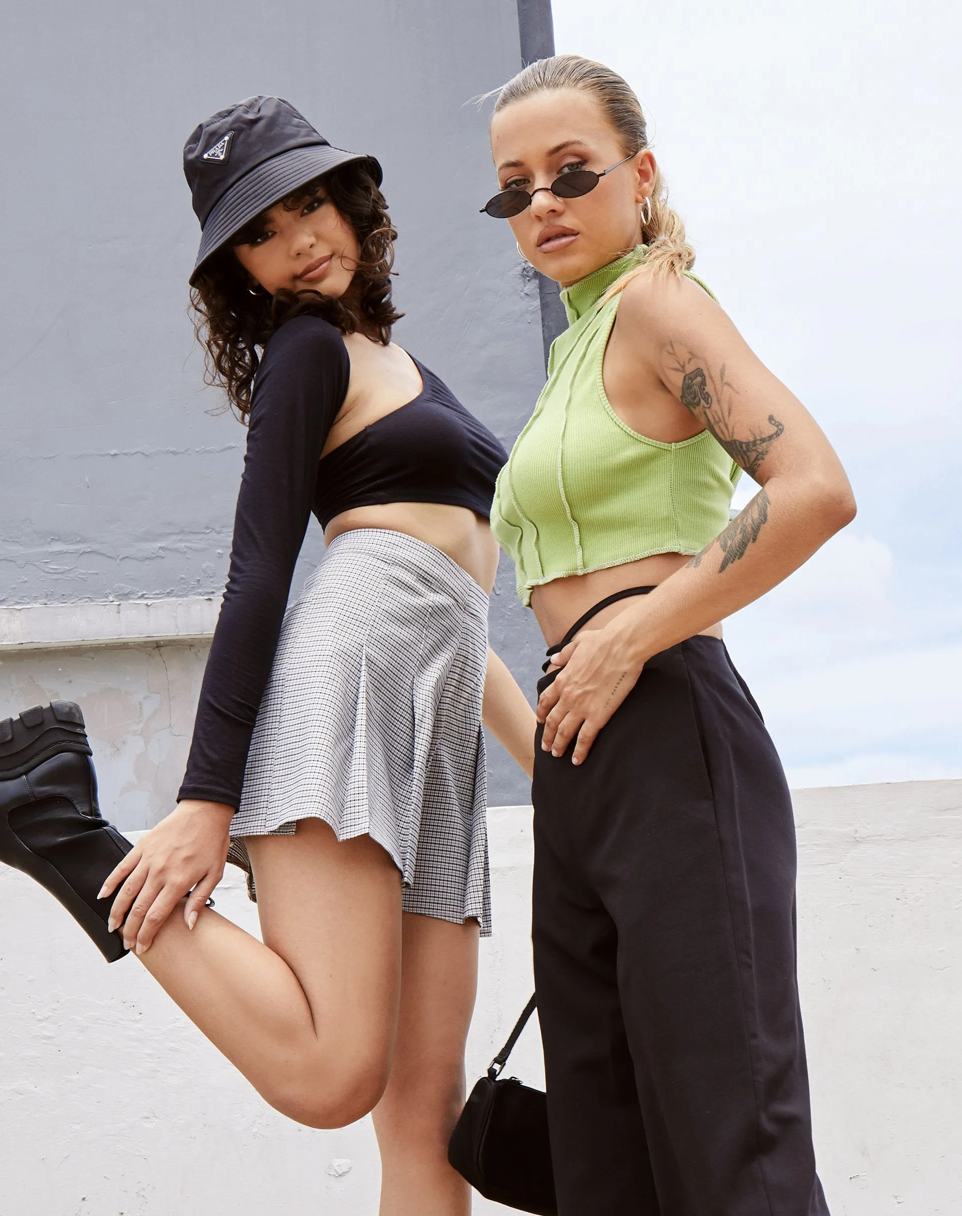 Grasel Crop Top in Lycra Black sold by Motel Rocks product image thumbnail 2