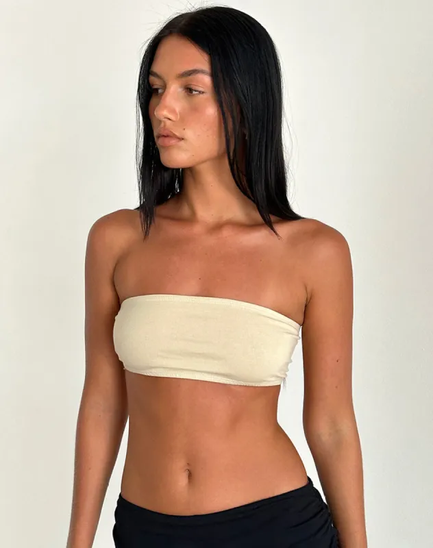 Nabel Micro Tube Top in Coconut Milk sold by Motel Rocks