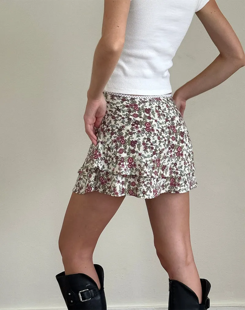 Luiso Mini Skirt in Vintage Bloom Ivory sold by Motel Rocks product image thumbnail 4