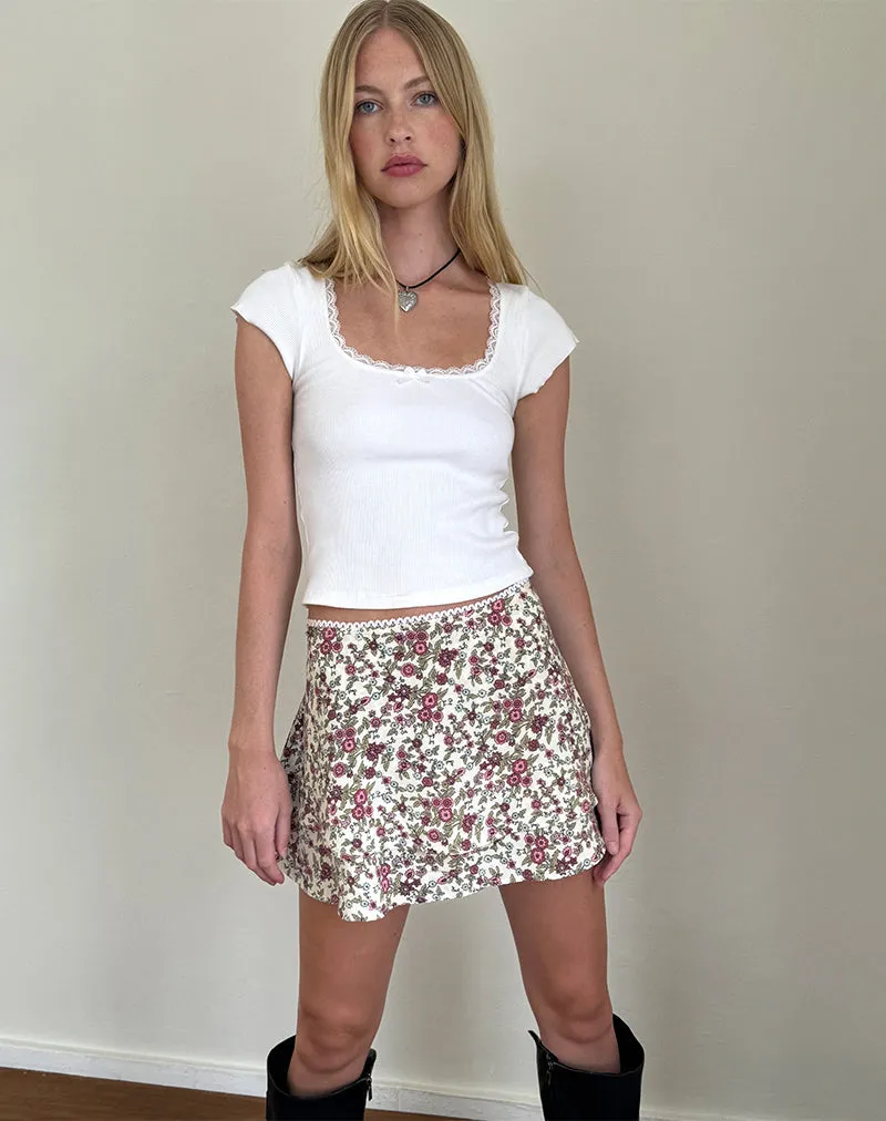 Luiso Mini Skirt in Vintage Bloom Ivory sold by Motel Rocks product image thumbnail 5