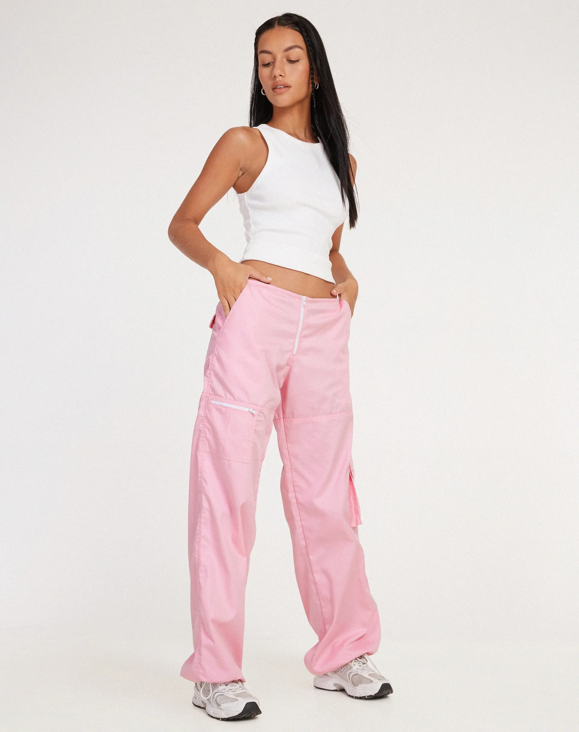 Xander Cargo Trouser in Cotton Drill Blush Pink sold by Motel Rocks product image thumbnail 5
