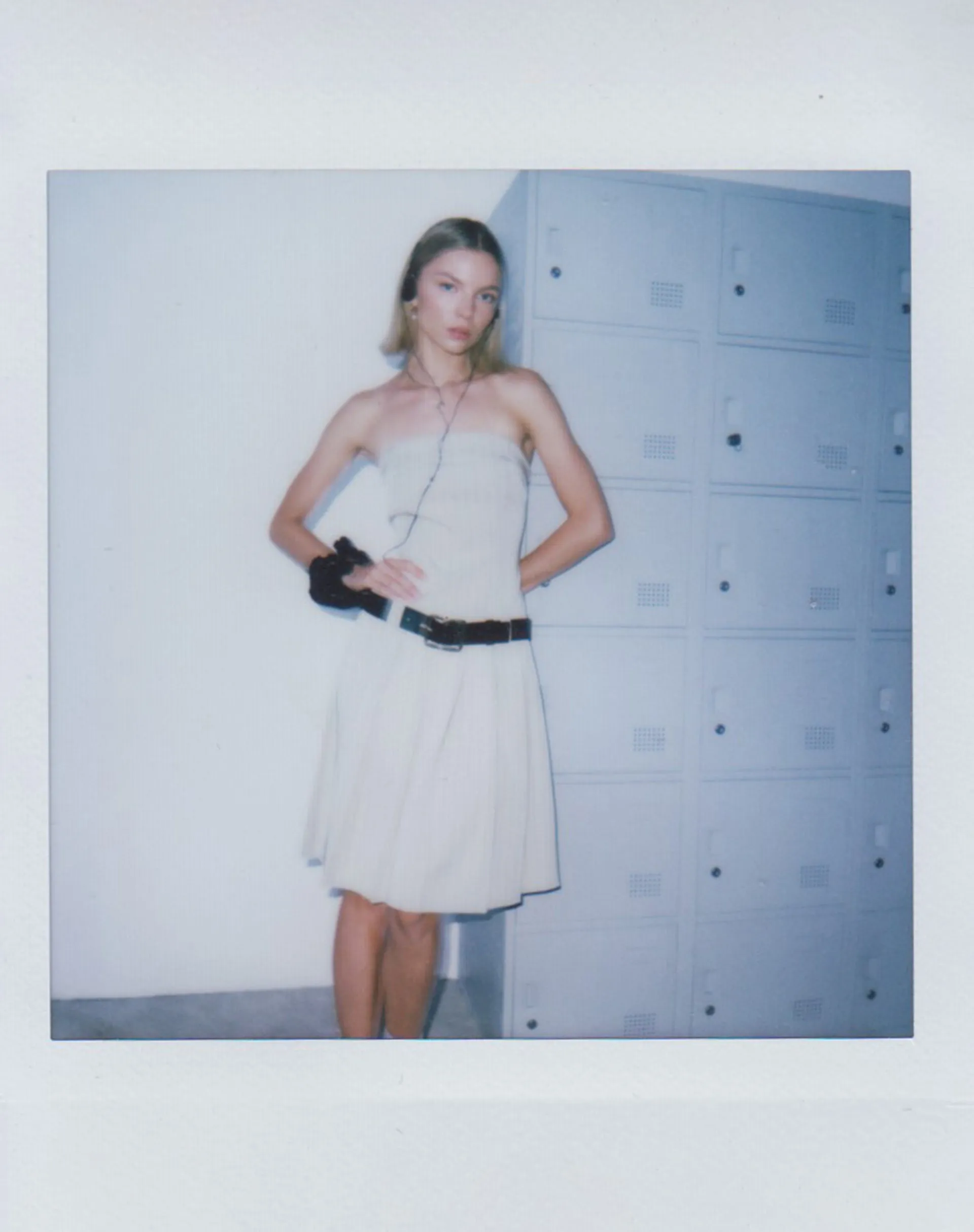 Aldari Bandeau Midi Dress in Tailoring Tan Pinstripe sold by Motel Rocks product image thumbnail 5