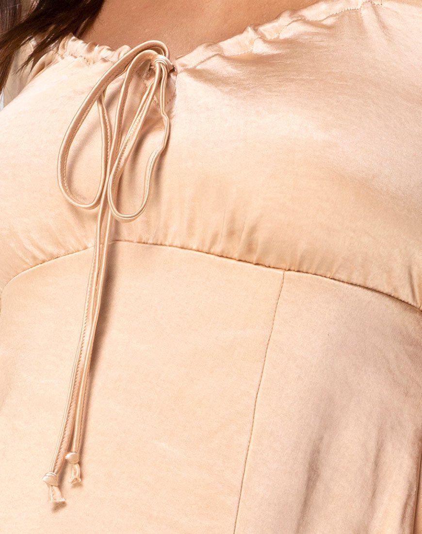 Guenette Dress in Satin Gold sold by Motel Rocks product image thumbnail 5