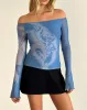 Lutana Top in Lumen Mesh Blue sold by Motel Rocks