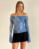 Lutana Top in Lumen Mesh Blue sold by Motel Rocks