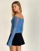 Lutana Top in Lumen Mesh Blue sold by Motel Rocks