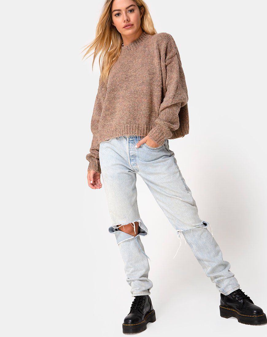 Margo Jumper in Knit Tan sold by Motel Rocks product image thumbnail 3