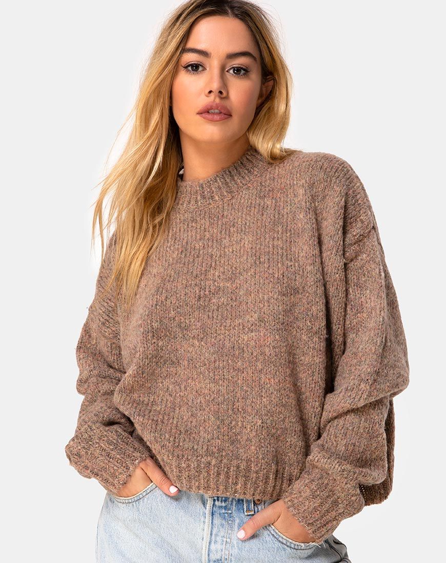 Margo Jumper in Knit Tan sold by Motel Rocks