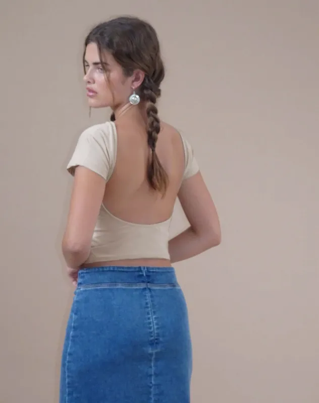 Xiwang Crop Top in Coconut Milk sold by Motel Rocks