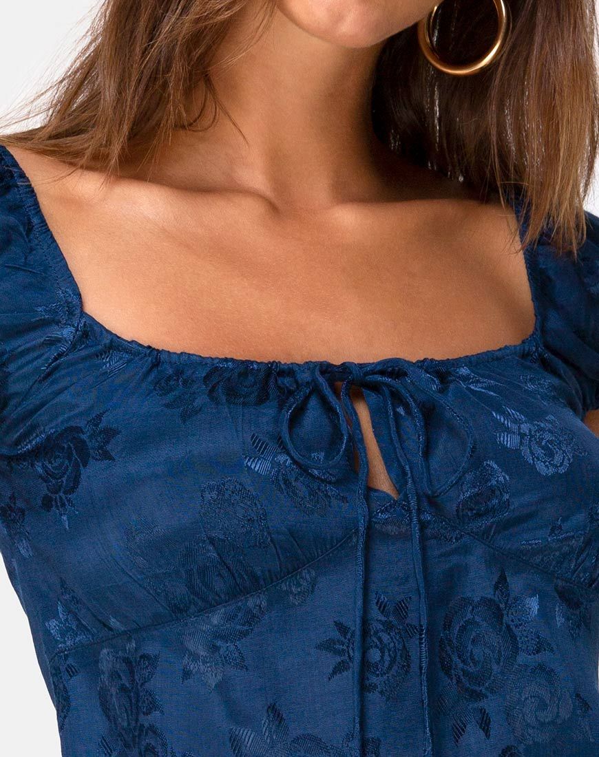 Gaval Mini Dress in Satin Rose Midnight sold by Motel Rocks product image thumbnail 5