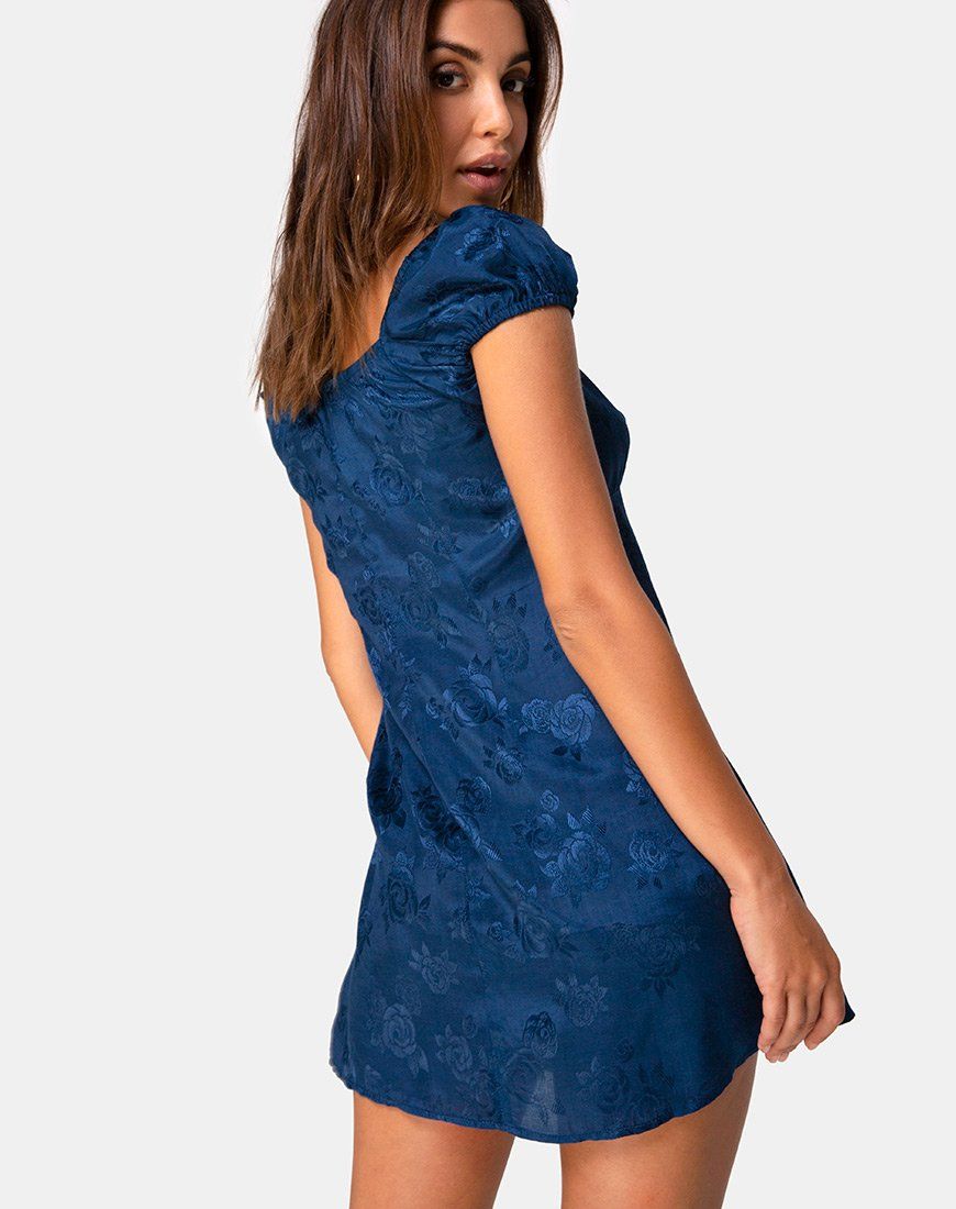 Gaval Mini Dress in Satin Rose Midnight sold by Motel Rocks product image thumbnail 2