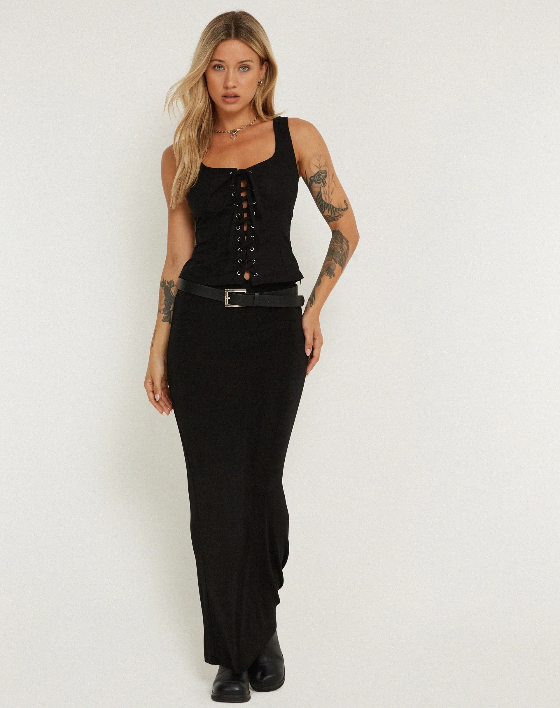 Inga Corset Top in Black sold by Motel Rocks product image thumbnail 4