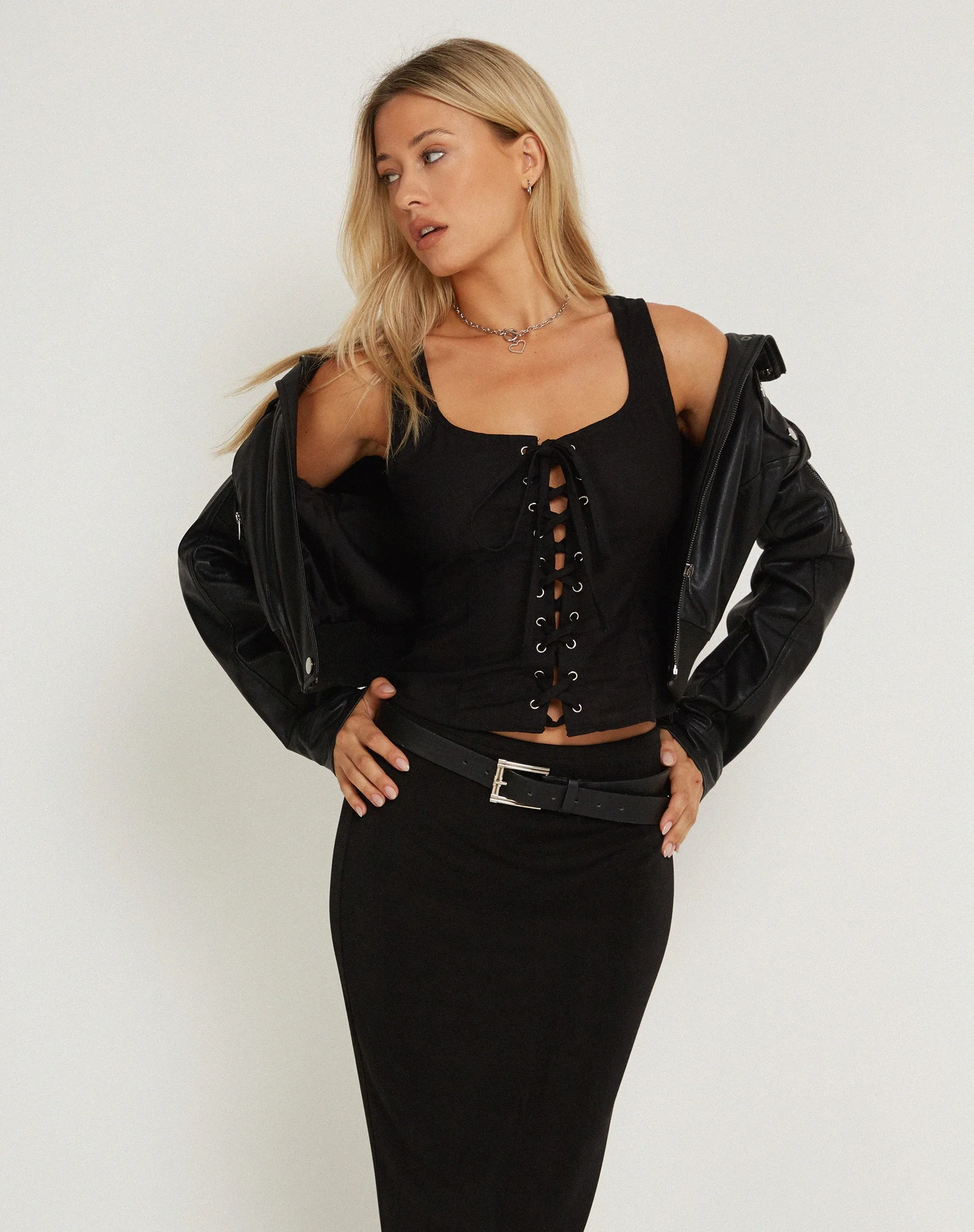 Inga Corset Top in Black sold by Motel Rocks product image thumbnail 5