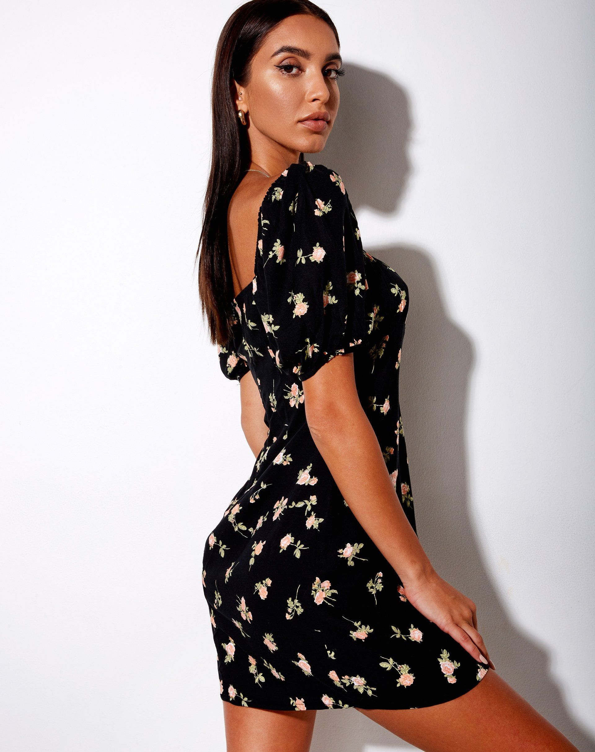 Varie Mini Dress in Rose Garden Black sold by Motel Rocks product image thumbnail 5