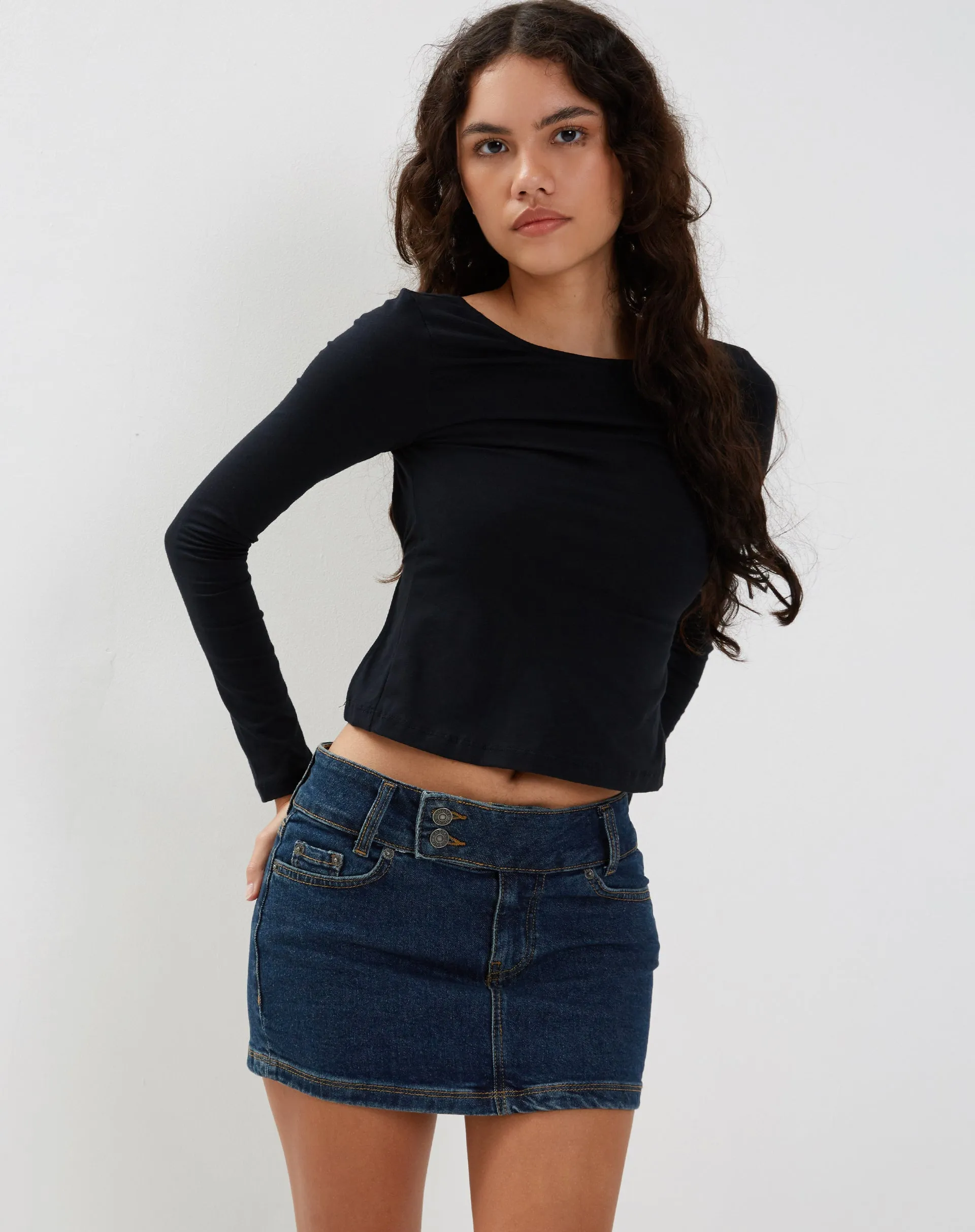 Ansita Long Sleeve Top in Black sold by Motel Rocks product image thumbnail 4