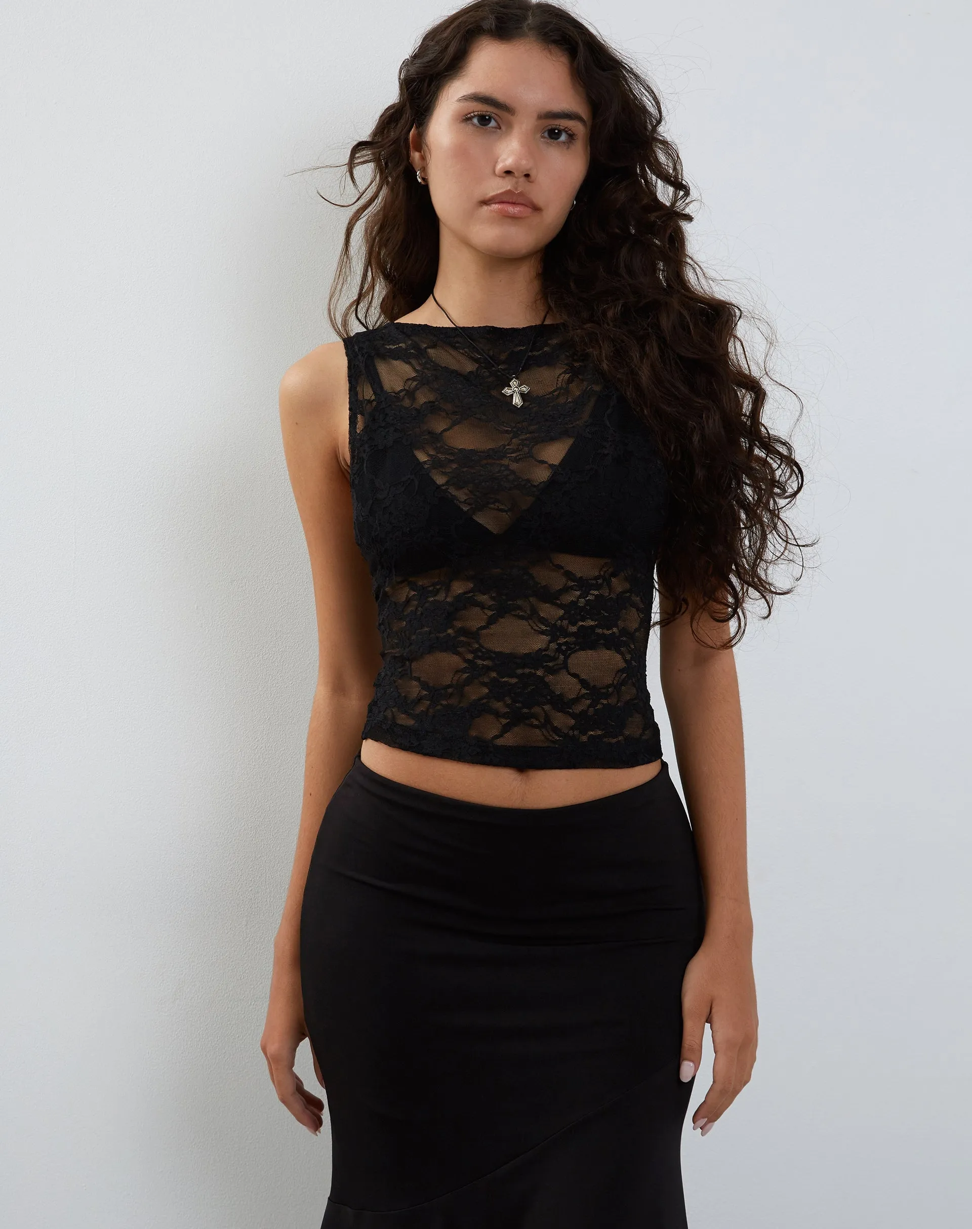 Maloe Lace Top in Black sold by Motel Rocks product image thumbnail 2