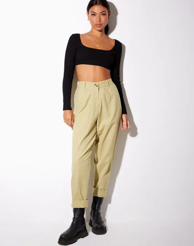 Misca Trouser in Dusky Green sold by Motel Rocks