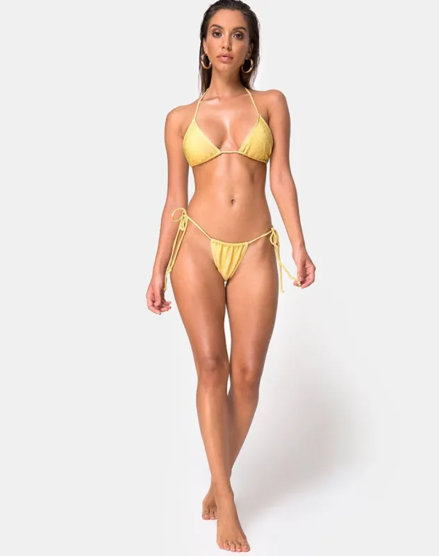 Mone Bikini Bottom in Golden Glitter sold by Motel Rocks